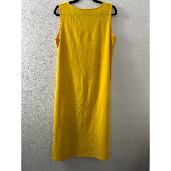 Sag Harbor 2 Piece Outfit Shacket And Tank Dress 10 P Linen Blend Flower Buttons - Picture 16 of 16